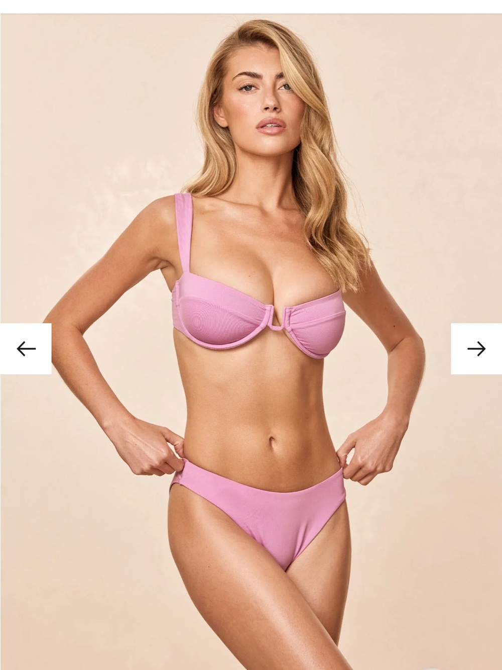 Monday Swimwear 3 pcs Bikini Set with Sarong in Pink XS New with tags